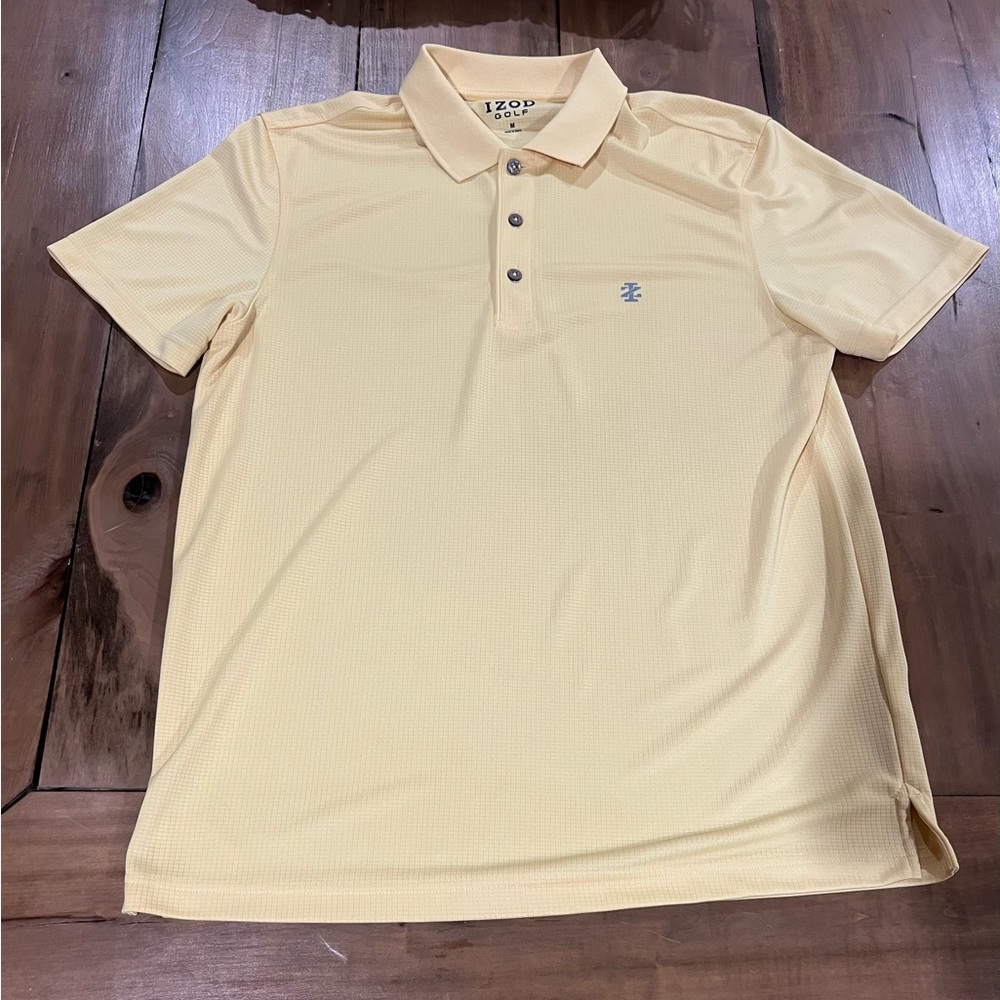 Izod Men’s Short Sleeve Golf Polo, Size Medium, Yellow